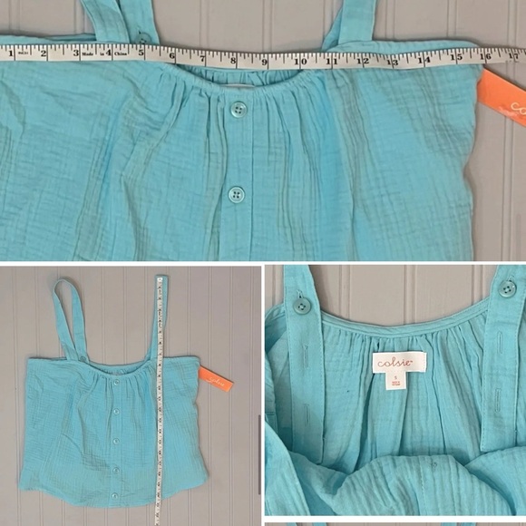 Colsie Lounge Sleep Pajama Top Womens Small Blue Sleeveless Cotton Soft NWT - Picture 7 of 7